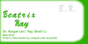 beatrix may business card